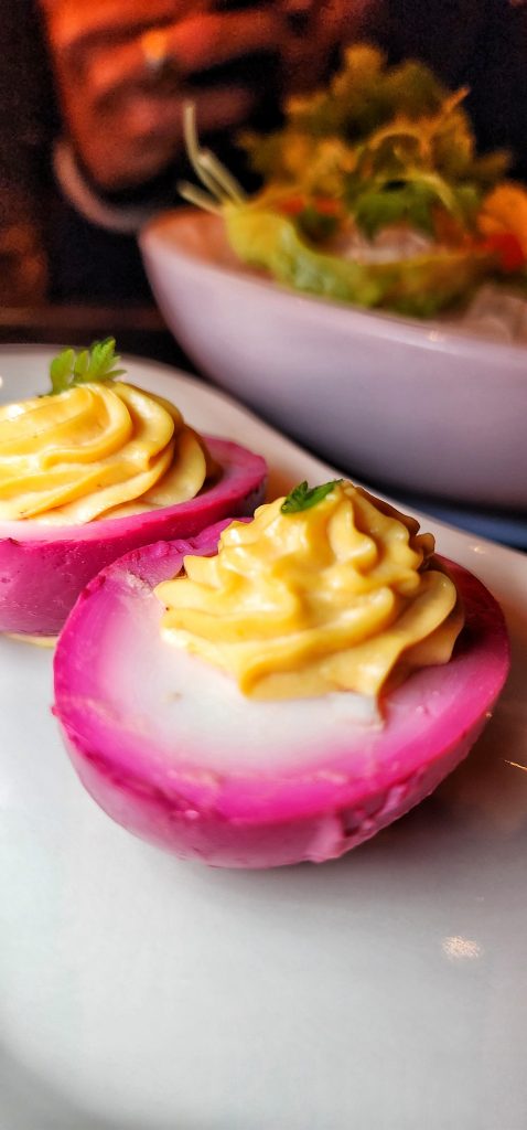 coqodaq Deviled Eggs up close
