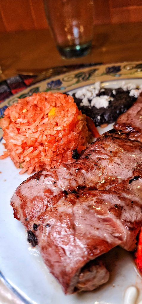 Hotel Riu Caribe Margarita steak with rice and beans