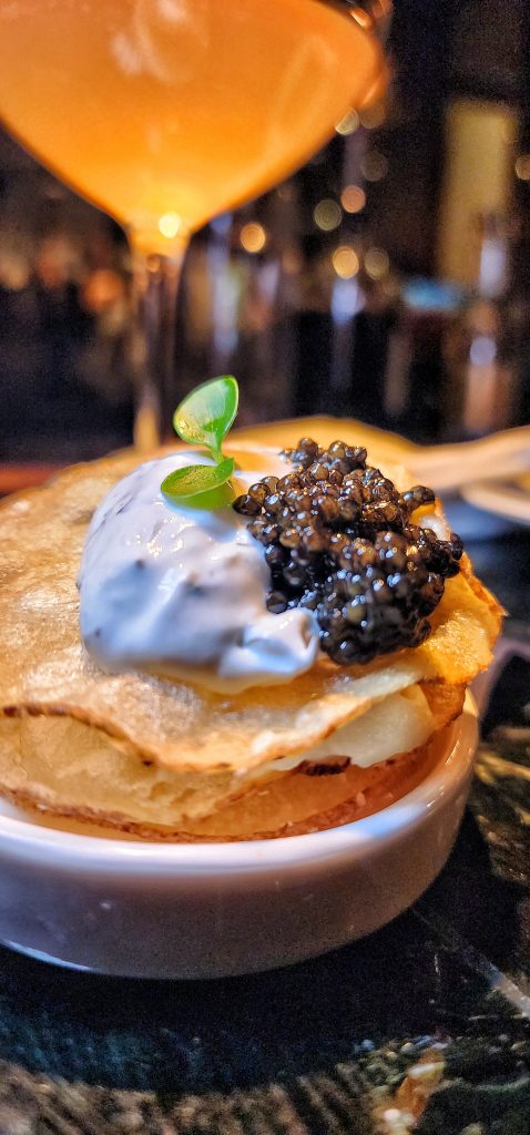 Dec palladinos steak and seafood Dec MISO CAVIAR MARTINI up close