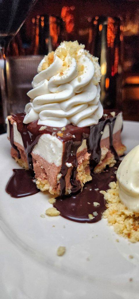 Golden Steer NYC Black and White Cheesecake side