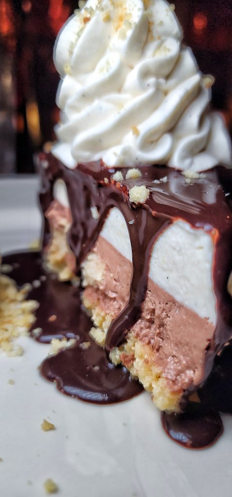 Golden Steer NYC Black and White Cheesecake upclose