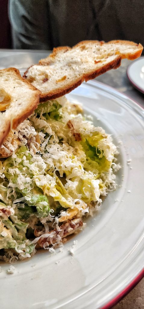 little gem Caesar salad prosciutto crisp