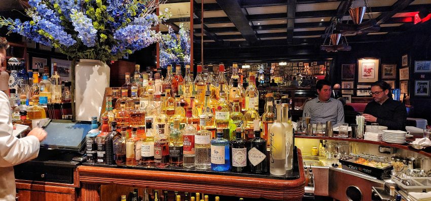 Gallaghers Steakhouse NYC bar seating interior Midtown