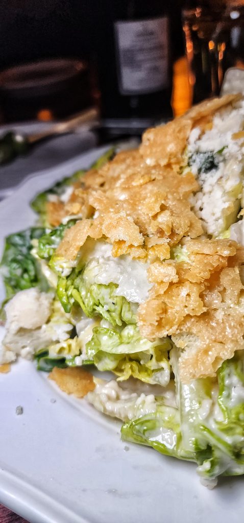 Caesar salad parm crisp