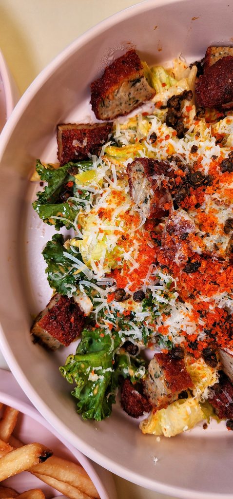 spicy Caesar salad fried chicken
