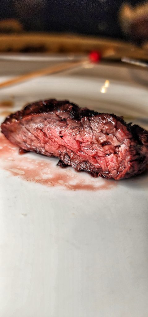hanger steak onion jam watercress perfect