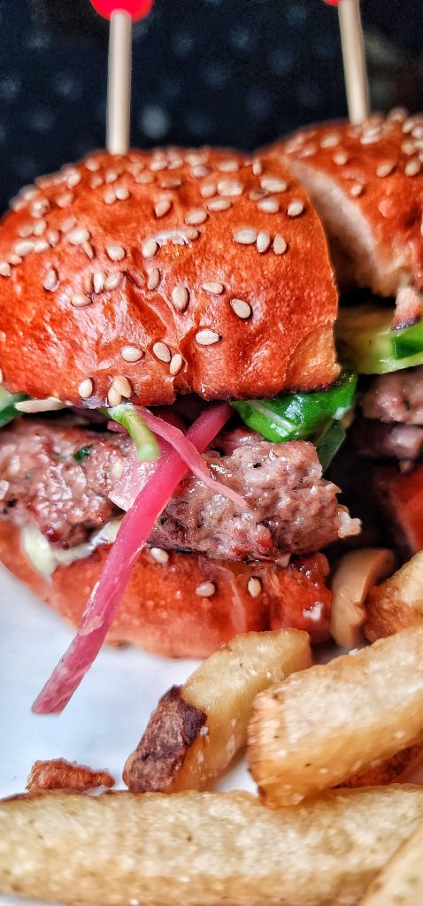 lamb burger special pickled onions
