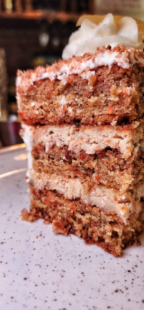 coconut carrot cake up close